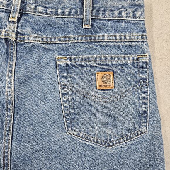 VTG Carhartt B26 DST Denim Shorts Men’s Size 36 (34) Blue Workwear Y2K Dadcore - Picture 6 of 11